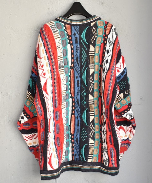 VINTAGE（ヴィンテージ）の「【ヴィンテージ古着】90's WATERFRONT 立体編み コットンニット（ニット/セーター・メンズ・マルチ・X-LARGE）」の6枚目の写真