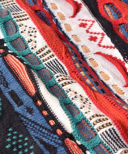 VINTAGE（ヴィンテージ）の「【ヴィンテージ古着】90's WATERFRONT 立体編み コットンニット（ニット/セーター・メンズ・マルチ・X-LARGE）」の2枚目の写真