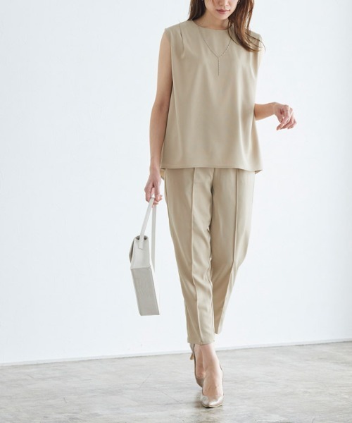 Pierrot（ピエロ）の「ノースリーブセットアップ（セットアップ・レディース・ブラック/ミント/ライトベージュ・L/M）」の3枚目の写真