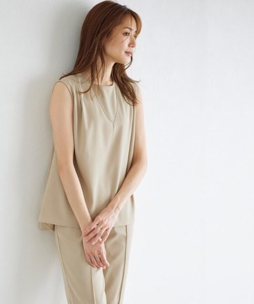 Pierrot（ピエロ）の「ノースリーブセットアップ（セットアップ・レディース・ブラック/ミント/ライトベージュ・L/M）」の5枚目の写真