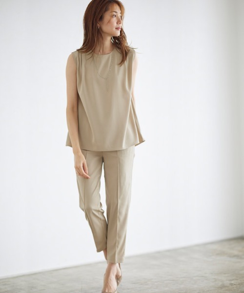 Pierrot（ピエロ）の「ノースリーブセットアップ（セットアップ・レディース・ブラック/ミント/ライトベージュ・L/M）」の10枚目の写真