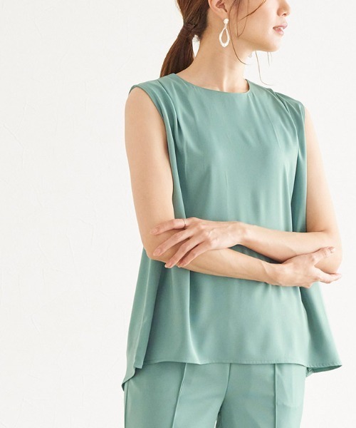 Pierrot（ピエロ）の「ノースリーブセットアップ（セットアップ・レディース・ブラック/ミント/ライトベージュ・L/M）」の12枚目の写真