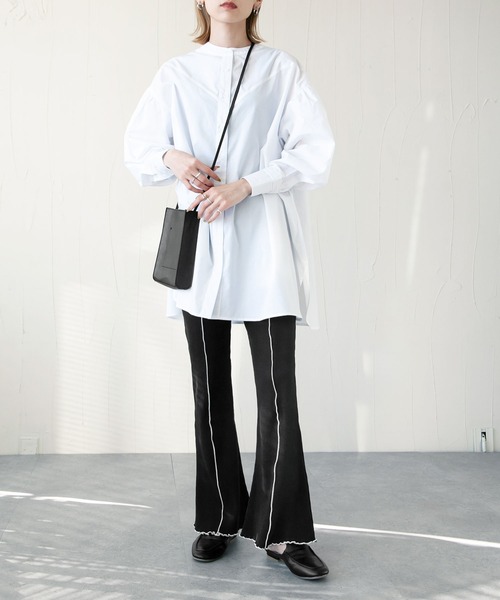 Chillfar（チルファー）の「メローカラーパイピングフレアパンツ（その他パンツ・レディース・アイボリー/ベージュ/ブルー系/オリーブ/ブラック・FREE）」の22枚目の写真