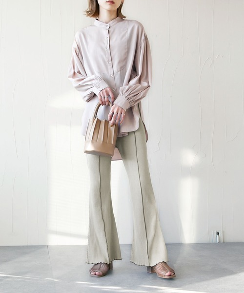 Chillfar（チルファー）の「メローカラーパイピングフレアパンツ（その他パンツ・レディース・アイボリー/ベージュ/ブルー系/オリーブ/ブラック・FREE）」の15枚目の写真