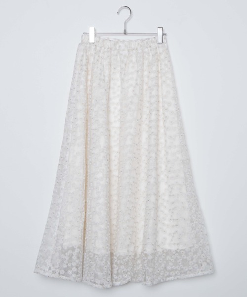 WEGO（ウィゴー）の「WEGO/マーガレットシアーロングスカート（スカート・レディース・ホワイト・FREE）」の4枚目の写真