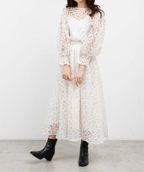 WEGO（ウィゴー）の「WEGO/マーガレットシアーロングスカート（スカート・レディース・ホワイト・FREE）」の8枚目の写真