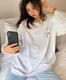 DEVICE（デバイス）の「英字プリント ヴィンテージライク ビッグシルエット ロンT Tシャツ（Tシャツ/カットソー）」