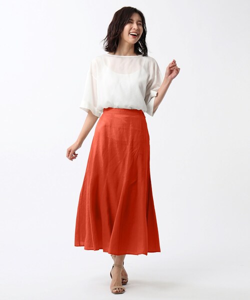 UNTITLED（アンタイトル）の「◆【洗える】ふんわり 麻マーメイドスカート（スカート・レディース・グレー系その他/ナチュラル/パープル系/パープル/グリーン/ダークオレンジ/イエロー・00/03/01/02/99）」の10枚目の写真