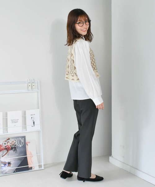 Cheri(シェリ)の「かぎ針編みニットベスト(ベスト・レディース・ネイビー/ブラック/ベージュ・FREE)」の16枚目の写真