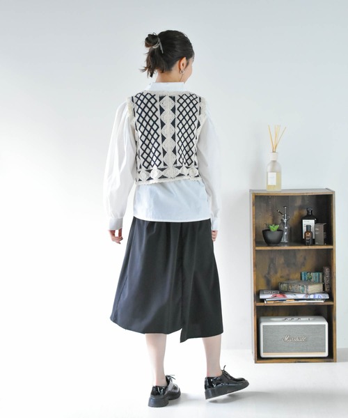 Cheri(シェリ)の「かぎ針編みニットベスト(ベスト・レディース・ネイビー/ブラック/ベージュ・FREE)」の19枚目の写真