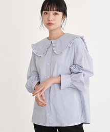 earth music&ecology | 【WEB限定】ビッグ衿ブラウス ＊(シャツ/ブラウス)