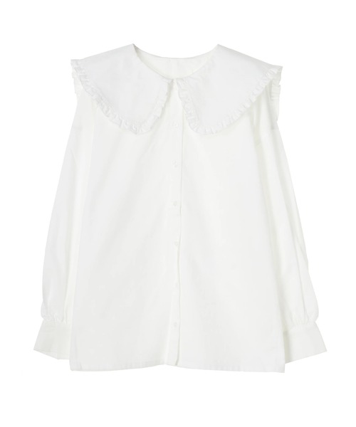 earth music&ecology（アースミュージックアンドエコロジー）の「【WEB限定】ビッグ衿ブラウス ＊（シャツ/ブラウス・レディース・ストライプ/ライトブルー/チェック/オフホワイト・FREE）」の20枚目の写真