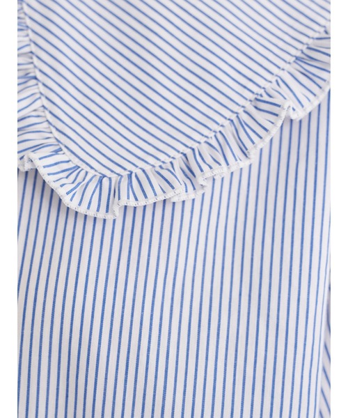 earth music&ecology（アースミュージックアンドエコロジー）の「【WEB限定】ビッグ衿ブラウス ＊（シャツ/ブラウス・レディース・ストライプ/ライトブルー/チェック/オフホワイト・FREE）」の8枚目の写真