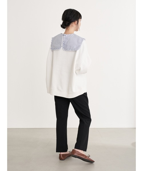 earth music&ecology（アースミュージックアンドエコロジー）の「【WEB限定】ビッグ衿ブラウス ＊（シャツ/ブラウス・レディース・ストライプ/ライトブルー/チェック/オフホワイト・FREE）」の10枚目の写真