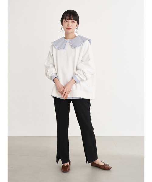 earth music&ecology（アースミュージックアンドエコロジー）の「【WEB限定】ビッグ衿ブラウス ＊（シャツ/ブラウス・レディース・ストライプ/ライトブルー/チェック/オフホワイト・FREE）」の11枚目の写真