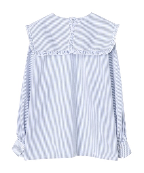 earth music&ecology（アースミュージックアンドエコロジー）の「【WEB限定】ビッグ衿ブラウス ＊（シャツ/ブラウス・レディース・ストライプ/ライトブルー/チェック/オフホワイト・FREE）」の16枚目の写真