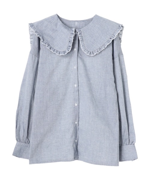 earth music&ecology（アースミュージックアンドエコロジー）の「【WEB限定】ビッグ衿ブラウス ＊（シャツ/ブラウス・レディース・ストライプ/ライトブルー/チェック/オフホワイト・FREE）」の21枚目の写真