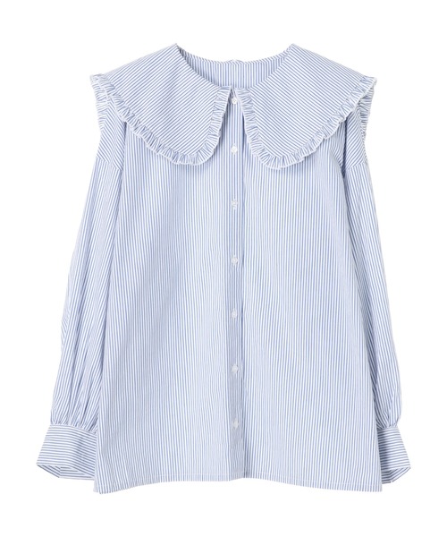 earth music&ecology（アースミュージックアンドエコロジー）の「【WEB限定】ビッグ衿ブラウス ＊（シャツ/ブラウス・レディース・ストライプ/ライトブルー/チェック/オフホワイト・FREE）」の22枚目の写真