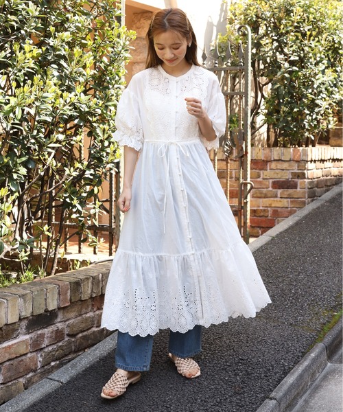 セール】コットンレースワンピース（ワンピース）｜one after another