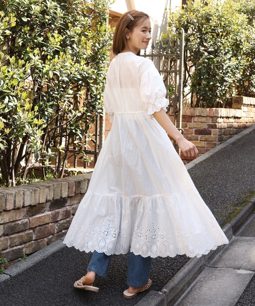 one after another NICE CLAUP（ワンアフターアナザーナイスクラップ）の「コットンレースワンピース（ワンピース・レディース・ブラック/オフホワイト/アイボリー・FREE）」の10枚目の写真