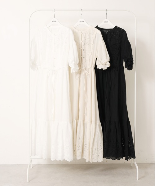 one after another NICE CLAUP（ワンアフターアナザーナイスクラップ）の「コットンレースワンピース（ワンピース・レディース・ブラック/オフホワイト/アイボリー・FREE）」の14枚目の写真