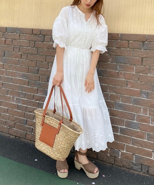 one after another NICE CLAUP（ワンアフターアナザーナイスクラップ）の「コットンレースワンピース（ワンピース・レディース・ブラック/オフホワイト/アイボリー・FREE）」の19枚目の写真