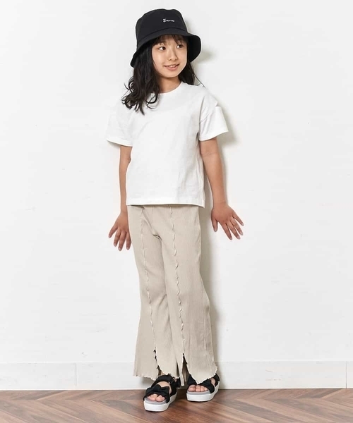 a.v.v（アーヴェヴェ）の「[140-150]メローテレコパンツ（その他パンツ・キッズ・ベージュ/ブラック・140/150）」の20枚目の写真