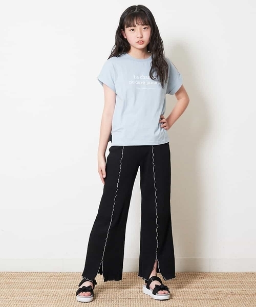 a.v.v（アーヴェヴェ）の「[140-150]メローテレコパンツ（その他パンツ・キッズ・ベージュ/ブラック・140/150）」の18枚目の写真