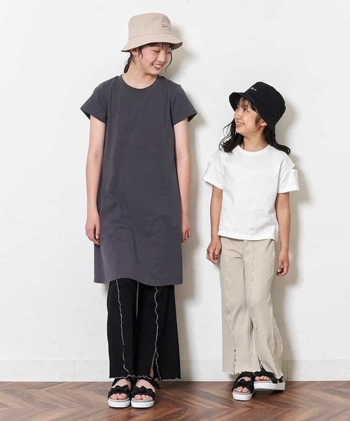 a.v.v（アーヴェヴェ）の「[140-150]メローテレコパンツ（その他パンツ・キッズ・ベージュ/ブラック・140/150）」の15枚目の写真