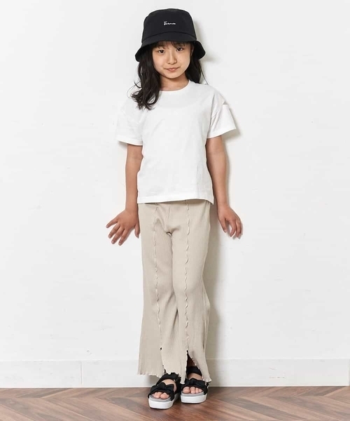 a.v.v（アーヴェヴェ）の「[140-150]メローテレコパンツ（その他パンツ・キッズ・ベージュ/ブラック・140/150）」の3枚目の写真