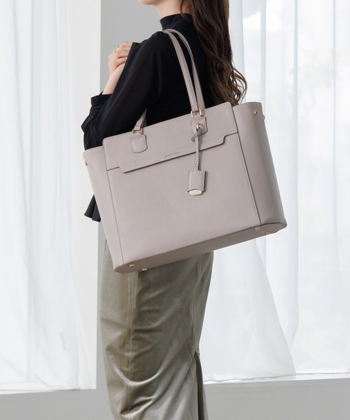 Jewelna Rose（ジュエルナローズ）の「【PCケース付・B4収納】リモハピ トートバッグ 10771（ビジネスバッグ・レディース・ブラック/ブラウン/グレイッシュベージュ/ベージュ系その他/ネイビー/ライトグレー/グレー・FREE）」の11枚目の写真