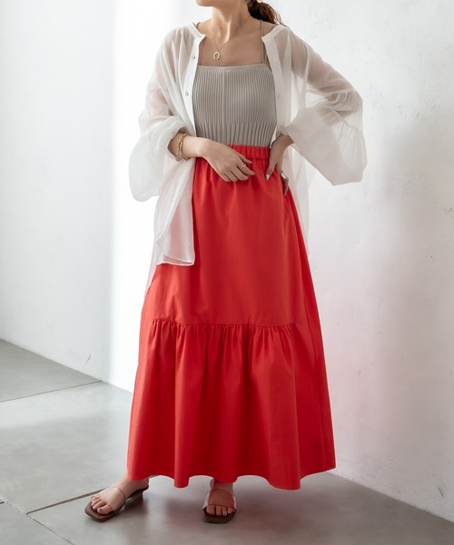 mystic（ミスティック）の「イレギュラーギャザースカート（スカート・レディース・グレー/オフホワイト/ブルー/レッド・FREE）」の4枚目の写真