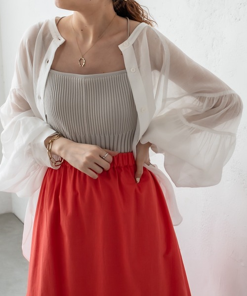 mystic（ミスティック）の「イレギュラーギャザースカート（スカート・レディース・グレー/オフホワイト/ブルー/レッド・FREE）」の18枚目の写真