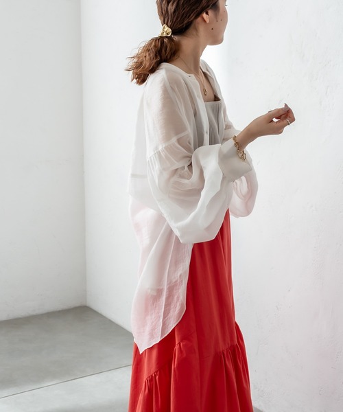 mystic（ミスティック）の「イレギュラーギャザースカート（スカート・レディース・グレー/オフホワイト/ブルー/レッド・FREE）」の19枚目の写真