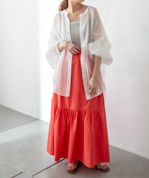 mystic（ミスティック）の「イレギュラーギャザースカート（スカート・レディース・グレー/オフホワイト/ブルー/レッド・FREE）」の9枚目の写真