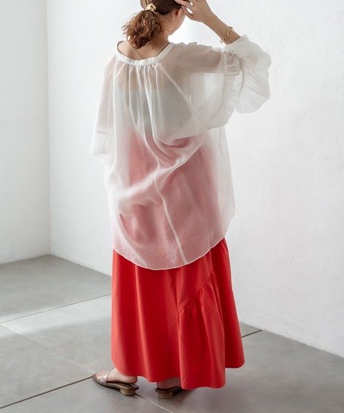 mystic（ミスティック）の「イレギュラーギャザースカート（スカート・レディース・グレー/オフホワイト/ブルー/レッド・FREE）」の22枚目の写真