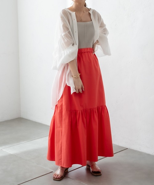 mystic（ミスティック）の「イレギュラーギャザースカート（スカート・レディース・グレー/オフホワイト/ブルー/レッド・FREE）」の10枚目の写真