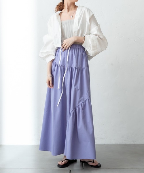 mystic（ミスティック）の「イレギュラーギャザースカート（スカート・レディース・グレー/オフホワイト/ブルー/レッド・FREE）」の12枚目の写真