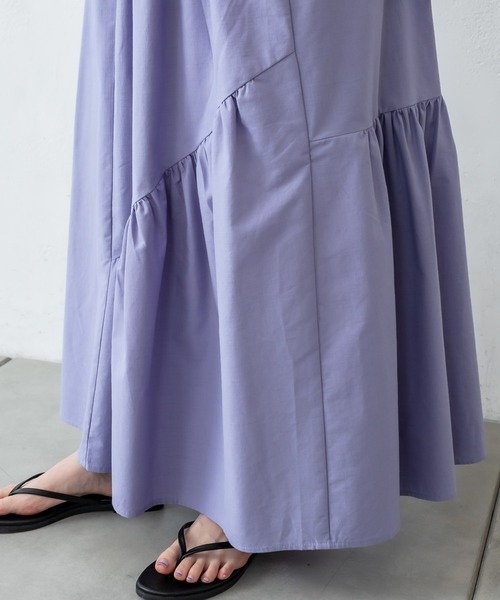 mystic（ミスティック）の「イレギュラーギャザースカート（スカート・レディース・グレー/オフホワイト/ブルー/レッド・FREE）」の6枚目の写真