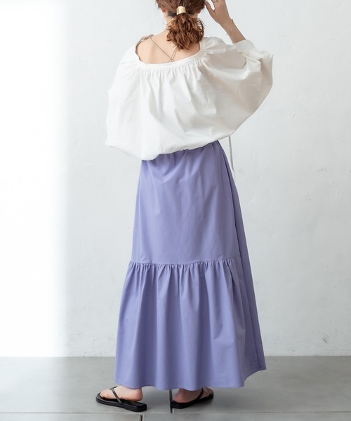 mystic（ミスティック）の「イレギュラーギャザースカート（スカート・レディース・グレー/オフホワイト/ブルー/レッド・FREE）」の13枚目の写真