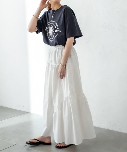 mystic（ミスティック）の「イレギュラーギャザースカート（スカート・レディース・グレー/オフホワイト/ブルー/レッド・FREE）」の17枚目の写真