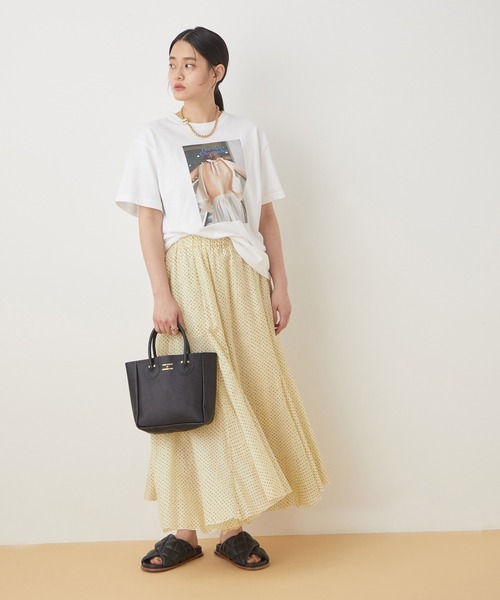 ADAM ET ROPE'（アダムエロペ）の「コットンボイルヘムフレアスカート（スカート・レディース・グリーン/ブラック系その他/イエロー系その他・FREE）」の8枚目の写真