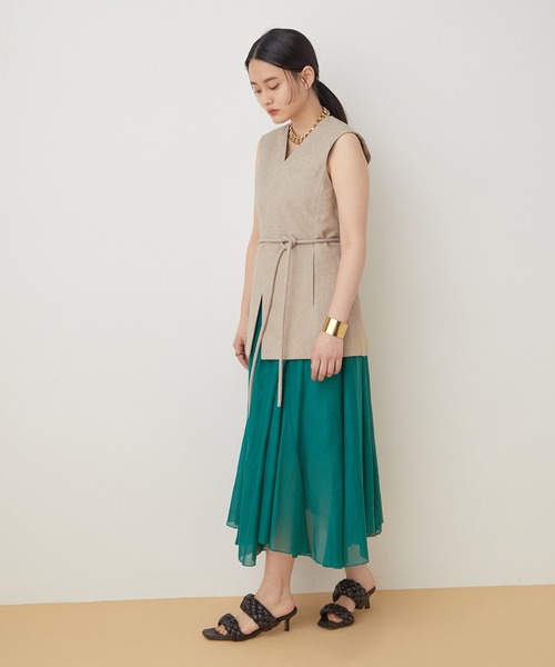 ADAM ET ROPE'（アダムエロペ）の「コットンボイルヘムフレアスカート（スカート・レディース・グリーン/ブラック系その他/イエロー系その他・FREE）」の13枚目の写真