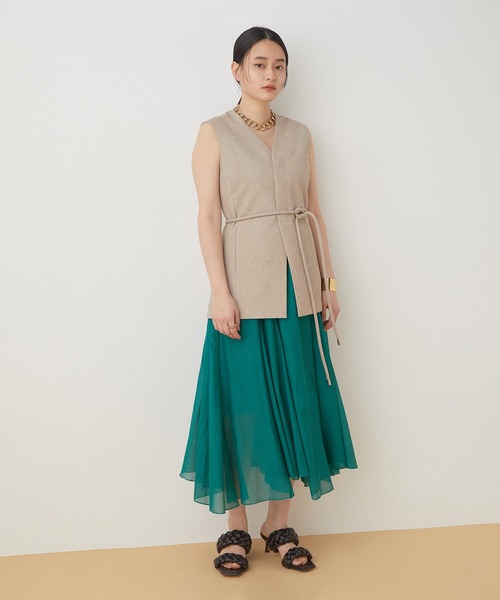 ADAM ET ROPE'（アダムエロペ）の「コットンボイルヘムフレアスカート（スカート・レディース・グリーン/ブラック系その他/イエロー系その他・FREE）」の16枚目の写真