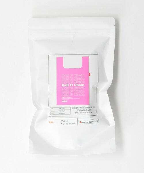 green label relaxing（グリーンレーベルリラクシング）の「[ ボールアンドチェーン ] Ball&Chain SC ロゴ マーケット バッグ（エコバッグ/サブバッグ・レディース・ホワイト/ピンク・FREE）」の10枚目の写真