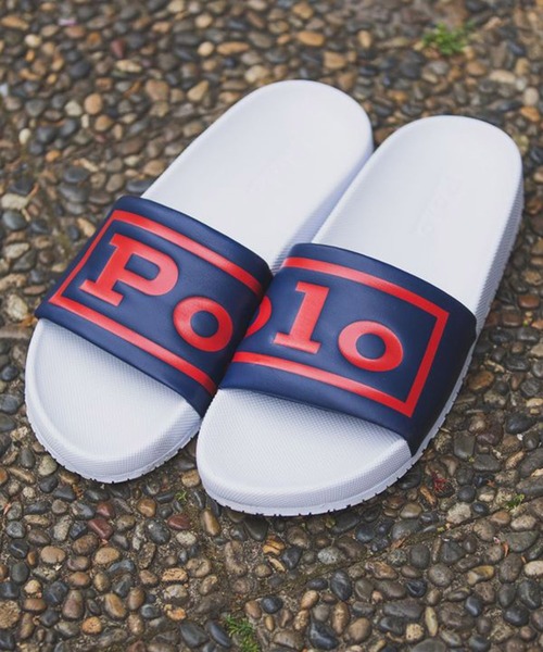POLO RALPH LAUREN(ポロ ラルフ ローレン)の「ポロラルフローレン メンズ/CAYSON POLO/スライドサンダル(サンダル・メンズ・ブラック×ホワイト/ネイビー・10/8/9)」の5枚目の写真