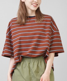 【ゆったりシルエット】マルチボーダーリンガーTシャツ