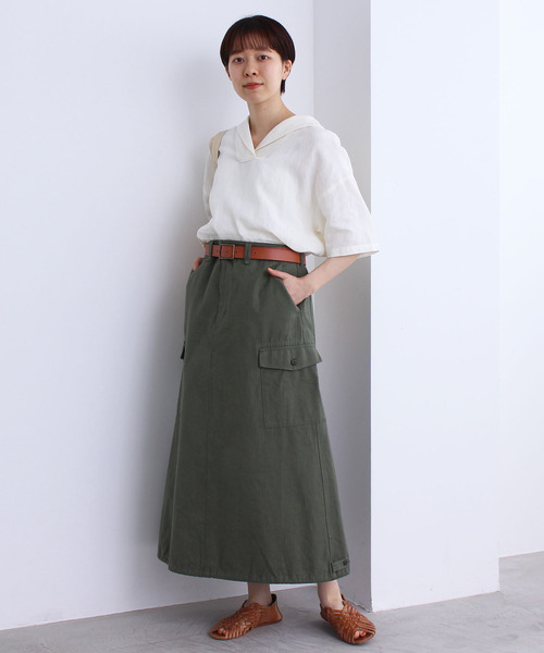 PAR ICI リネン スイングワッシャーセーラーブラウス PAR ICI（パーリッシィ）の「リネンスイングワッシャー セーラー