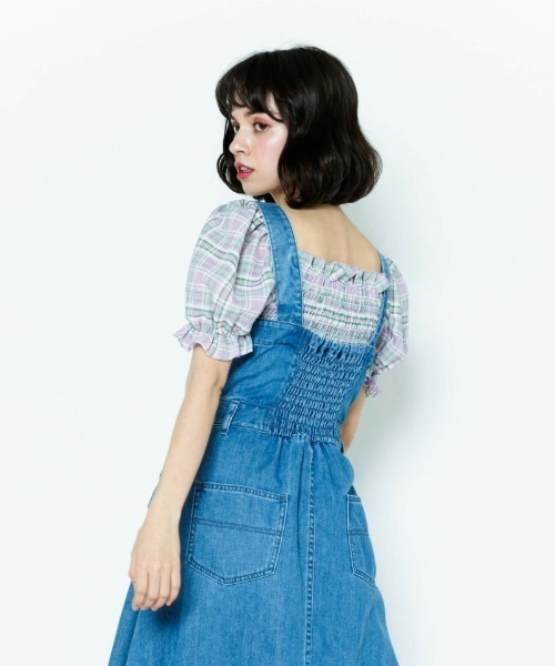 【キャンディストリッパー】ジャンパースカート(M)ライトブルー　フレア　新品美品 キャンディストリッパー】ジャンパースカート(M)ライトブルー