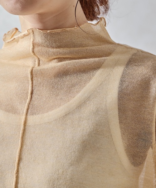 acro（アクロ）の「シアーニットインナー/AC1026（Tシャツ/カットソー・レディース・ホワイト/ブラック/パープル/イエロー・ﾌﾘ-）」の21枚目の写真